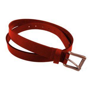 Naked and Famous Buffalo Leather Belt - Red